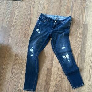 WHBM Stylish Blue Distressed Women's Jeans